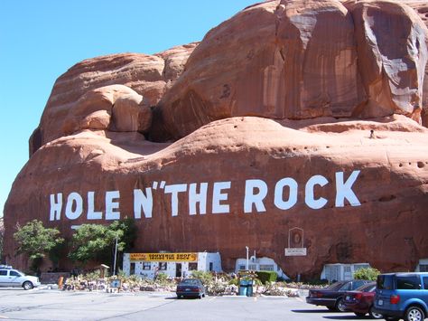 Hole N" The Rock, a unique home, carved out of a huge rock in Utah's Canyonlands Country (just outside Moab). Utah Travel, Moab Utah, Tourist Trap, Roadside Attractions, Going On A Trip, Slow Life, Tourist Attraction, Wonderful Places, The Rock