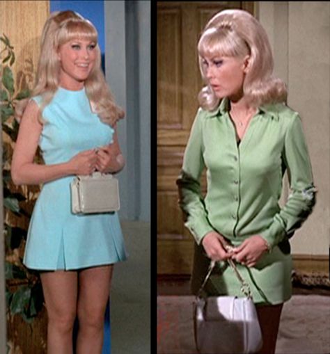 Jeannie's mini dresses. Fashion Documentaries, Barbara Eden, I Dream Of Jeannie, Dream Of Jeannie, Dazzling Dress, Elizabeth Montgomery, 60s And 70s Fashion, Bags Online Shopping, Vintage Everyday