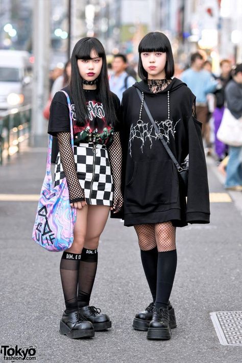 Monochrome Harajuku Street Styles w/ Bercerk, Faith Tokyo, Never Mind the XU & Demonia Tokyo Fashion Week Street Styles 2023, Punk Fashion Japan, Japan Harajuku Fashion, Mode Fashion Japan, Tokyo Aesthetic Outfit, Japan Street Fashion Women, Harajuku Goth Fashion, Street Fashion Japan, Japan Style Fashion