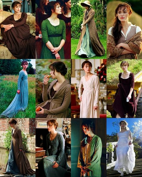 Pride & Prejudice (2005) Costumes designed by Jacqueline Durran Pride And Prejudice Dress, Pride & Prejudice Movie, Elizabeth Bennett, Jane Austen Movies, Lizzie Bennet, Pride And Prejudice 2005, Jane Austen Novels, Jane Austin, Pride Prejudice