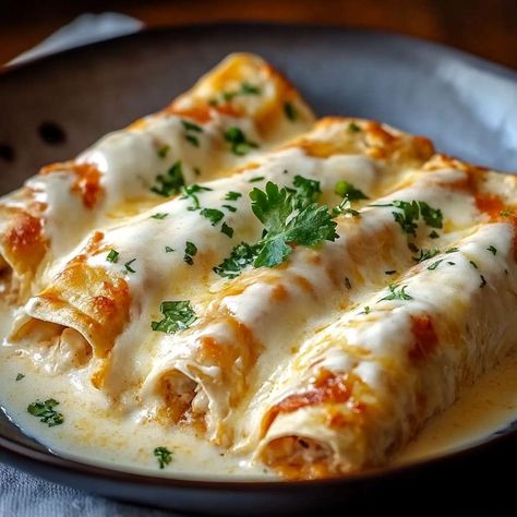 White Enchilada Sauce Recipe, Chicken Enchilada White Sauce, Chicken Enchiladas With Sour Cream White Sauce, Chicken Enchiladas With Sour Cream Sauce, Enchilada Sauce White, Sour Cream Sauce For Enchiladas, Enchiladas Sour Cream, White Sauce Chicken Enchiladas, White Enchilada Sauce