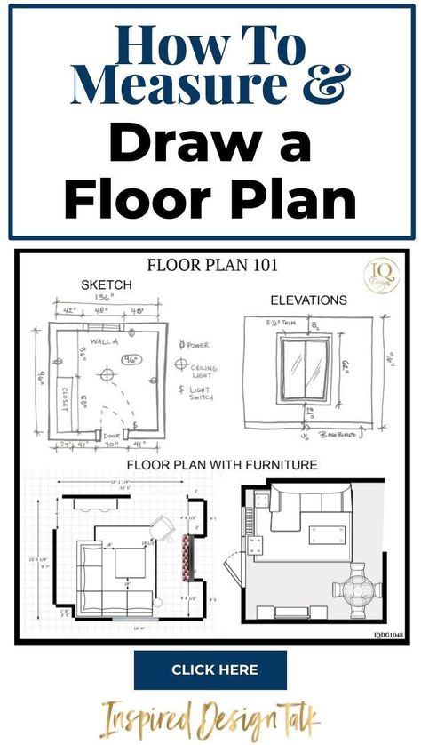 Get all the designer tips on how to measure and draw a floor plan for your next home makeover. Click to DOWNLOAD your How To Guide inside! Room Measurements Floor Plans, How To Measure A Room, How To Draw A Floor Plan, How To Draw Floor Plans, Interior Design Drawings For Beginners, Drawing Floor Plans, Interior Design Drafting, Boho Teen Bedroom, Minimalist Decorating
