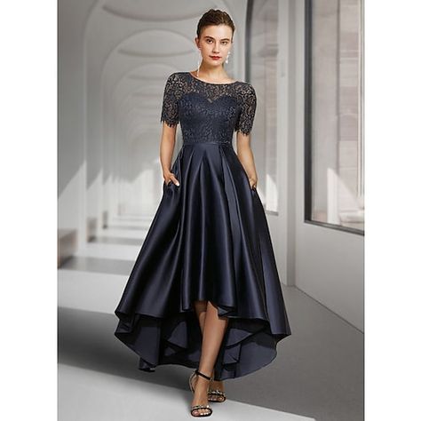 Wedding Bridesmaid Dresses, Homecoming Dresses Lace, Mother Of Groom Dresses, Satin Short, Fall Wedding Dresses, Mother Of The Bride Dress, Groom Dress, Tea Length, Mother Of The Groom