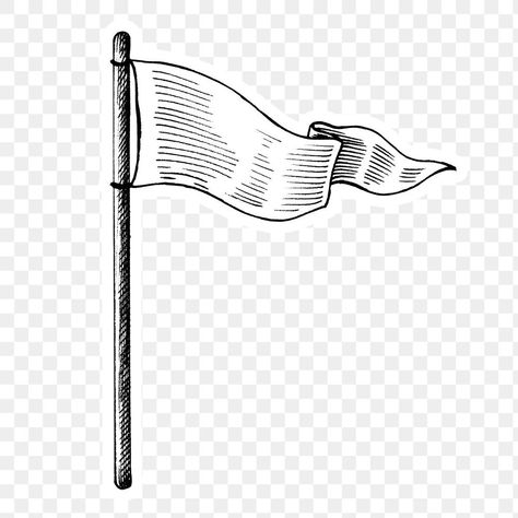 Hand drawn white flag sticker design element | free image by rawpixel.com / Hein White Flag Surrender, Medieval Flag, Wind Drawing, Flag Drawing, Png White, Medieval Artwork, Communication Techniques, Vintage Flag, Flag Sticker