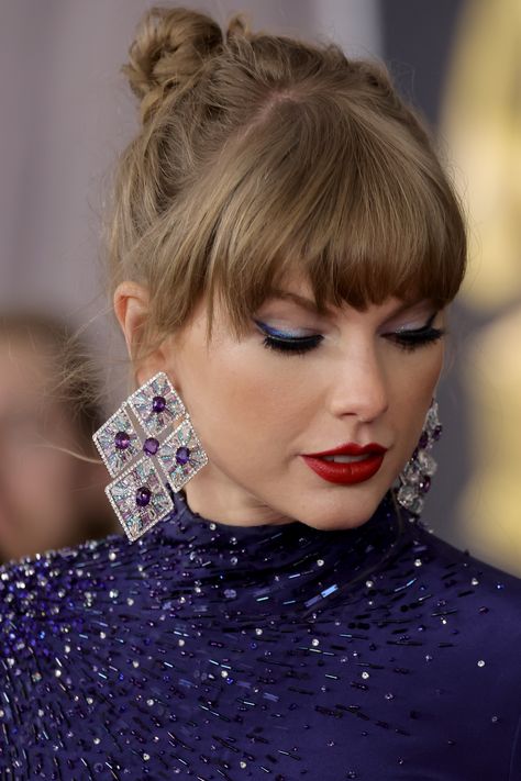 Taylor Swift Channeled Midnight Rain at the 2023 Grammys | Marie Claire Make Up, Taylor Swift, Swift, On Twitter, Makeup, Twitter