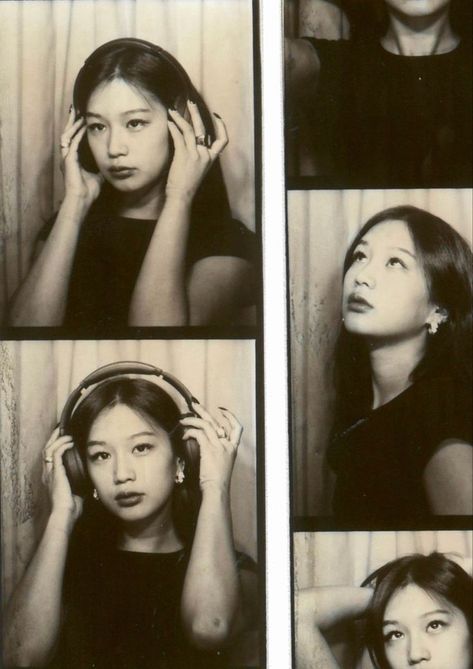 Photobooth Instagram Post, Photobooth Poses Alone, Solo Photobooth Poses, Photobooth Pictures Aesthetic, Photobooth Ideas Pose, Photobooth Pose Ideas, Photobooth Portrait, Film Photobooth, Iris Huang