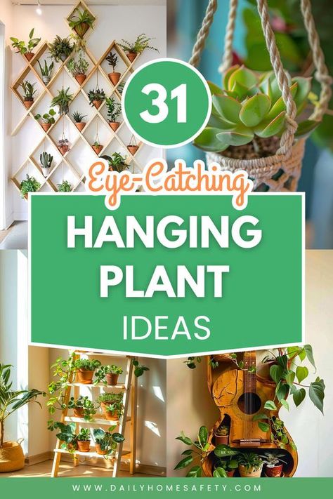 Transform your space with these stunning plant wall and hanging plant ideas. Whether you're looking to add a touch of greenery to your home or create a lush indoor garden, these ideas will inspire and delight. From vertical plant walls to creative hanging plant displays, there are endless ways to bring nature indoors and create a unique and beautiful environment. Small Wall Planters Indoor, Indoor Plants Decor Hanging, Window Hanging Plants Indoor, Hanging Houseplants Ideas, Diy Hanging Planters Indoor, Hanging Plant Shelves Window, Kitchen With Hanging Plants, Plants On Walls Indoor, Window Plant Hanging Ideas