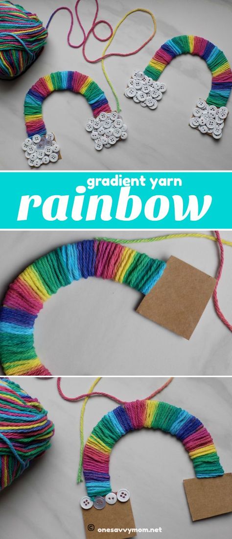 Yarn Rainbow, Craft For Toddlers, Yarn Crafts For Kids, Rainbow Craft, Rainbow Yarn, Diy Techniques And Supplies, Arts And Crafts For Adults, Arts And Crafts For Teens, Kids Rainbow