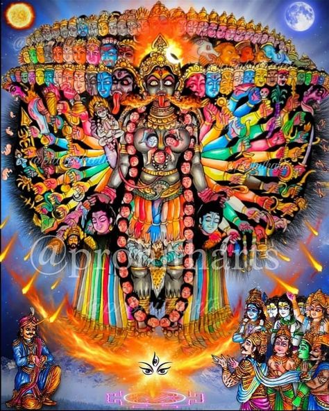 Creation And Destruction, Goddess Kali Images, Maa Kali Images, Indian Goddess Kali, Durga Kali, Mother Kali, Kali Mata, Aadi Shakti, Durga Painting