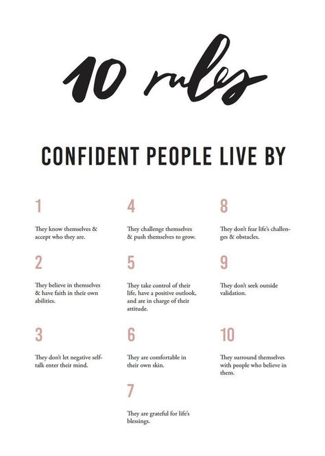 10 rules confident people live by Robert Kiyosaki, Progress Perfection, Motivational Quotes For Women, Self Confidence Tips, Confidence Tips, Self Esteem Quotes, Positive Outlook, Motivation Fitness, Do Not Fear