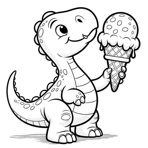 Groovy Joe Ice Cream And Dinosaurs Activities, Dino Coloring Pages Free Printable, Dinosaur Colouring Pages, Big Coloring Pages, Coloring Pages Ice Cream, Dino Coloring Pages, Dinosaur Coloring Sheets, Travel Binder, Colouring Pages For Kids