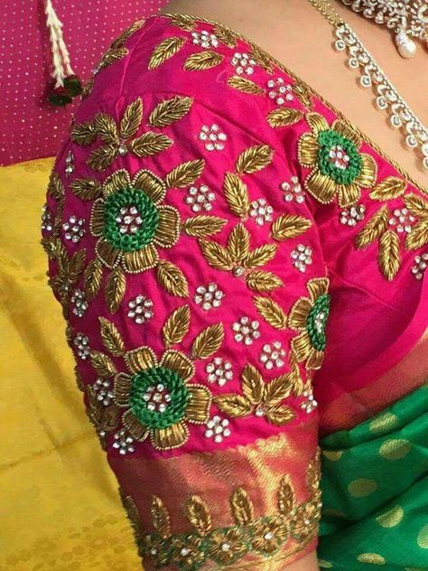 Couture, Hand Wark Blause Design, Pink Blouse Designs, Blue Blouse Designs, Latest Bridal Blouse Designs, Saree Bollywood, Sari Design, Wedding Saree Blouse Designs, Cutwork Blouse Designs