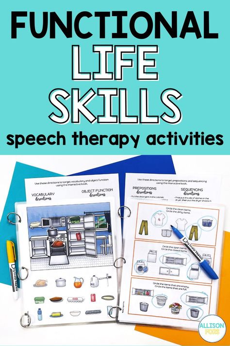 Functional Words Speech Therapy, Cognitive Activities For Adults Speech Therapy, Adult Slp Activities, Adl Activities For Adults, Aac Speech Therapy Activities, Adult Speech Therapy Activities, Skill Ideas, Apraxia Activities, Group Activities For Adults