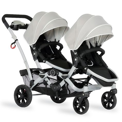 Dream On Me Track Tandem Stroller Face To Face Edition In Light Grey - The Dream On Me Track Tandem Stroller has reversible seats so that your kids can face each other to share snacks, toys and more. Includes an oversized, adjustable canopy with peek a boo window, generous storage, lockable wheels and a handy foot break . Tandem Stroller, Convertible Stroller, Stroller Reviews, Double Stroller, Umbrella Stroller, Baby Gear Essentials, Large Storage Baskets, Double Strollers, Buybuy Baby