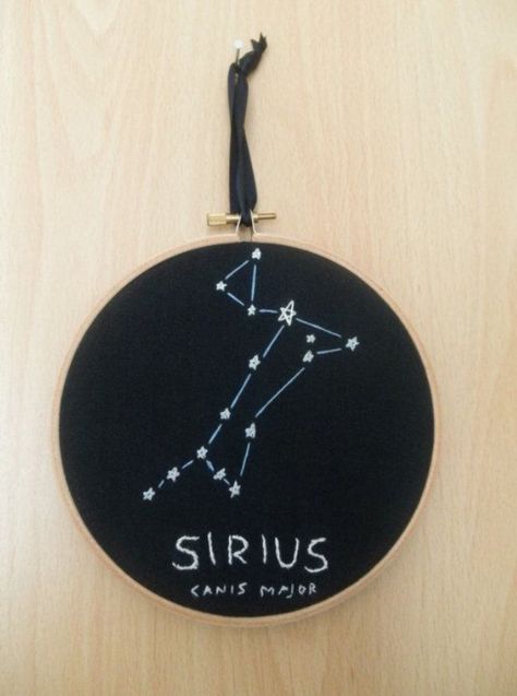 Crewel Embroidery, Constellation Embroidery, Sirius Star, Light Film, Constellation Tattoos, Seed Stitch, Name Tattoo, Sirius Black, The Marauders