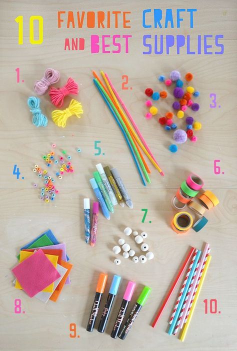 10 Favorite and Best Craft Supplies #artsupplies #kidsart #craftsupplies Diy Paper Art, Kids Craft Supplies, Art And Craft Materials, Art Bar, Kids Crafting, Craft Box, Arts And Crafts Supplies, Kits For Kids, Craft Materials