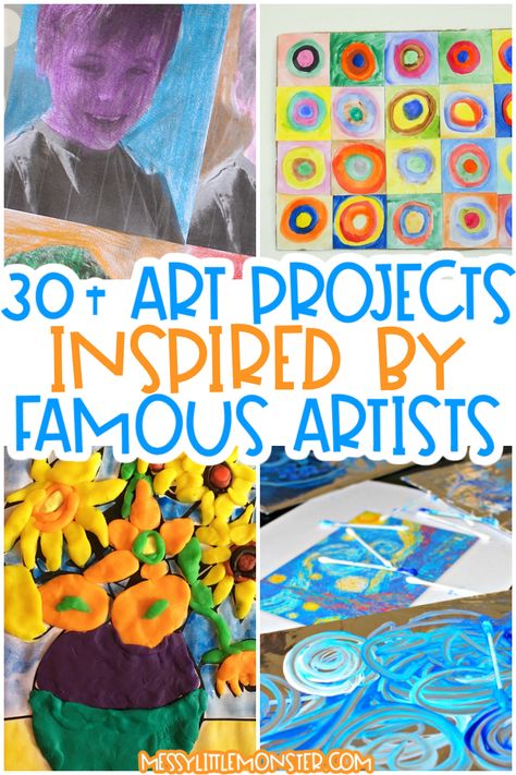 Kindergarten Art Projects Famous Artists, Kindergarten Artist Inspired Art, Preschool Famous Artist Projects, Famous Artists Preschool Activities, Artists For Preschoolers, Famous Art For Preschoolers, Famous Artists For Preschool, Artist For Preschoolers, Artist Study For Kids