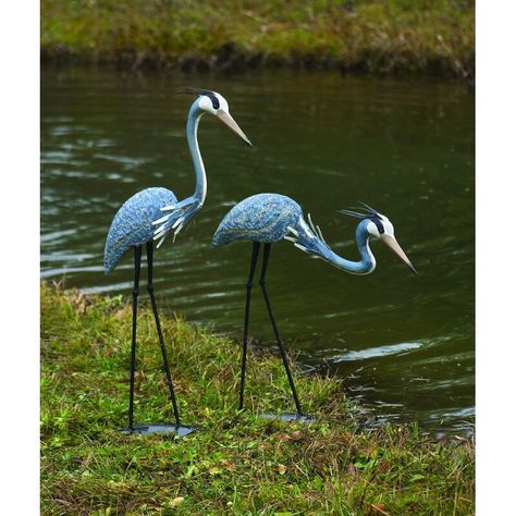 Heron Sculpture, Outdoor Garden Statues, Outdoor Accent Table, Bird Statues, Charming Garden, Ponds Backyard, Outdoor Statues, Garden Lovers, Water Feature