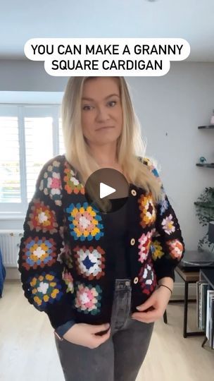 Crochet Granny Square Cardigan Layout, Granny Square Cardigan Layout, Long Crochet Cardigan, Granny Square Cardigan, Square Cardigan, Crochet Inspiration, Granny Square Crochet Pattern, Youtube Tutorials, Crochet Granny