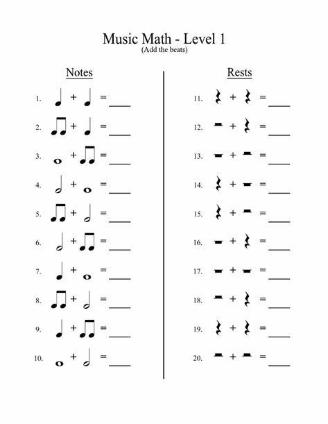 Music Lessons For Kids, Elementary Music Worksheets, Notes And Rests, Rhythm Worksheets, Music Theory Piano, Music Math, Music Theory Lessons, Music Theory Worksheets, Piano Music Lessons