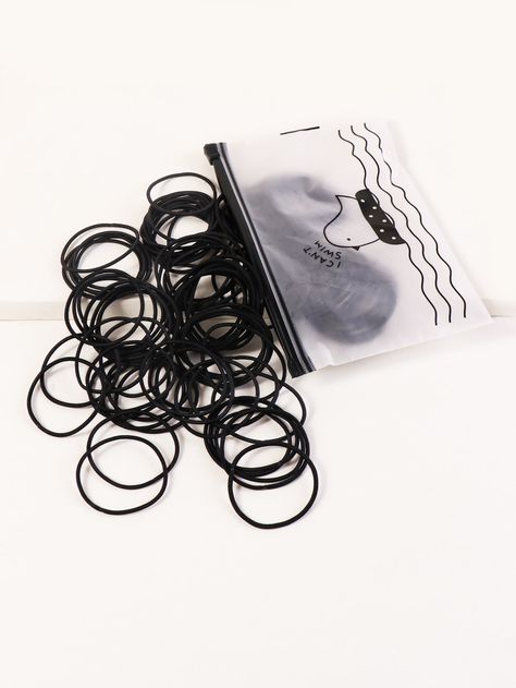 Black Casual   Nylon Plain Basic Hair Tie Embellished   Women Accessories Hair Accessories For Black Women, Black Hair Ties, Black Hair Tie, Hair Tool Set, Hair Tie Accessories, نظارات شمسية, Tie Women, Hair Supplies, Simple Hair