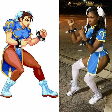 Amber Grimes @burrcardi cosplaying as Chun Li 😍 Tumblr, Cosplay Chun Li, Black Cosplayers, Chun Li Cosplay, Kostum Cosplay, Epic Cosplay, Halloween Costume Outfits, Disfraces Halloween, Chun Li