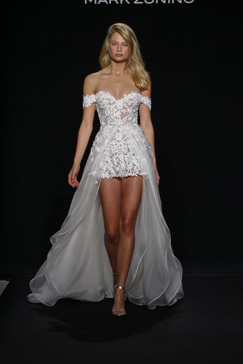 Romper Wedding Dress, Wedding Romper, Bridal Romper, Mark Zunino, Petite Bride, Wedding Dresses Kleinfeld, Wedding Dresses High Low, Petite Wedding Dress, Kleinfeld Bridal