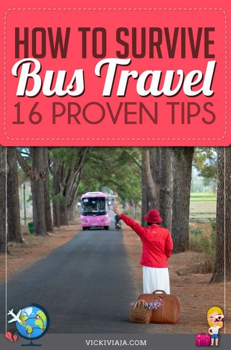 Welcome to your Survival Guide for Long-Distance Bus Trips. Proven and useful tips for traveling by bus. Things to do during your bus tour and great methods that make your bus travel trips more comfortable #bustravel #tips #vickiviaja Bus Tour Packing List, Charter Bus Travel Tips, Bus Trip Essentials, Bus Trip Outfit, Traveling By Bus, Bus Trips, Travel Bus, Band Trip, Bus Trip