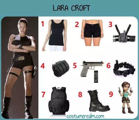 Diy Tomb Raider Costume, Tomb Raider Lara Croft Costume Diy, Lora Croft Costume, Laura Croft Halloween Costume, Tomb Raider Lara Croft Costume, Lara Croft Kostüm, Outfit Ideas Character, Lara Croft Makeup, Lara Croft Fantasia