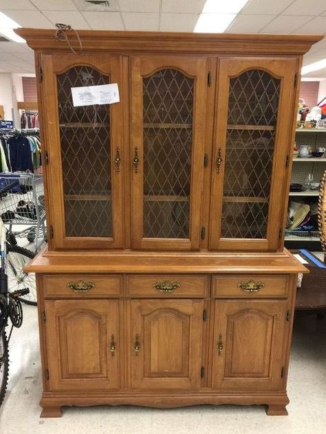 Upcycling, Refinished China Cabinet, Dining Set Makeover, Farmhouse China Cabinet, China Hutch Makeover, China Cabinet Redo, Oak China Cabinet, China Cabinet Makeover, Vintage China Cabinets