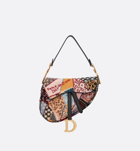 Saddle bag in embroidered canvas - Dior Couture, Cercei Din Lut Polimeric, Embroidered Clutch Bag, Bags Dior, Best Leather Wallet, Sacs Design, Dior Saddle Bag, Embroidered Canvas, Womens Designer Bags
