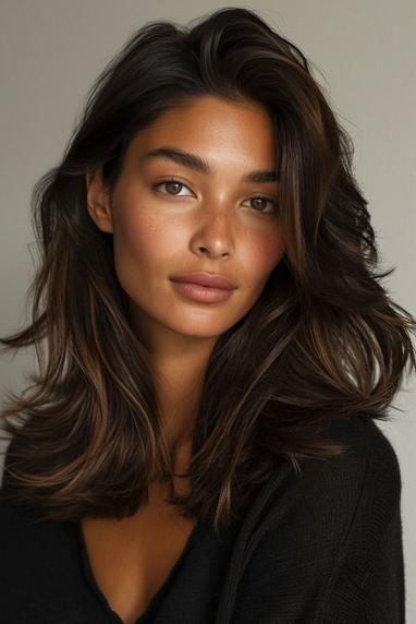 Top 22 Summer Long Haircuts 2024: Trendy Styles for a Chic Season Balayage, 2024 Brunette Hair Cuts, Dark Hair Clothes Outfit, Long Dark Brown Wedding Hair, Italian Hair Color Woman, Brunette Hair With Brown Eyes, Hair Cuts Trends 2024, 2024 Hair Trends For Women Brunette, Haircut Long Hair 2024