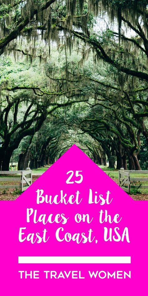 There are SO many incredible places to visit on the East Coast of the U.S. but these are our picks. Click through to see our top 25 Bucket List Places on the East Coast, USA. | The Travel Women #travelwomen #bucketlist #eastcoast #usatravel Best East Coast Vacations, Travel Couple Quotes, Travel Destinations Usa, Bucket List Places, East Coast Vacation, East Coast Usa, Travel Women, East Coast Travel, East Coast Road Trip