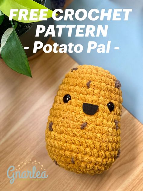 Amigurumi Patterns, Pete The Potato Crochet Pattern Free, Potato Amigurumi Free Pattern, Tubby Nugget Crochet Pattern, Crocheted Potato Pattern, Free Potato Crochet Pattern, Free Crochet Potato Pattern, Crochet Potatoes Free Pattern, Potato Crochet Pattern Free