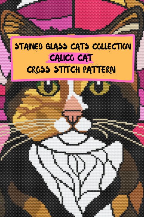 Embroider the elegance of stained glass with our Stained Glass Cats cross stitch collection! These captivating designs capture the grace and playfulness of cats in a beautifully artistic way. Stitch them as wall art or cherished gifts for fellow cat enthusiasts! 🎁🎨 #StainedGlassCats #CrossStitchArt #CatLoversDelight Cat Cross Stitch Pattern Free, Calico Cat Pattern, Cat Cross Stitch Patterns, Cats Cross Stitch, Stitch Collection, Cross Stitch Collection, Cat Cross Stitch Pattern, Cat Cross Stitch, Calico Cat