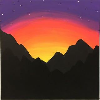 Paint a Mountain Sunset (for Beginners) : 10 Steps (with Pictures) - Instructables Easy Pictures To Paint, Mountain Sunset Painting, Canvas Art Painting Acrylic, Sunset Canvas Painting, Arte Aesthetic, Arts Drawing, Art Animation, Easy Canvas Art, Cat Air