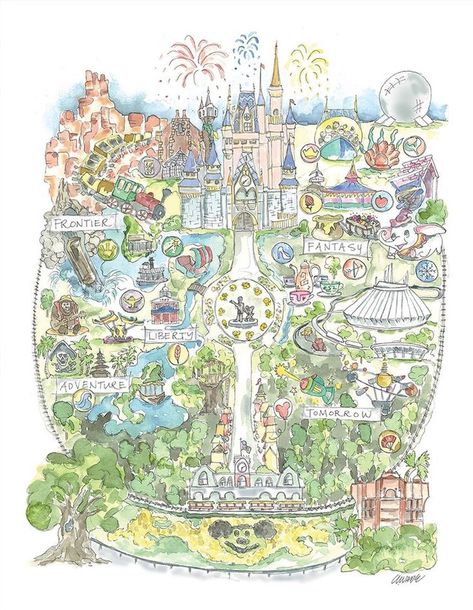 Disney Map, Disney World Map, Vintage Disney Posters, Disneyland Map, Disney Wall Art, Disney Room Decor, Disney Classroom, Disney Rooms, Disney Nursery