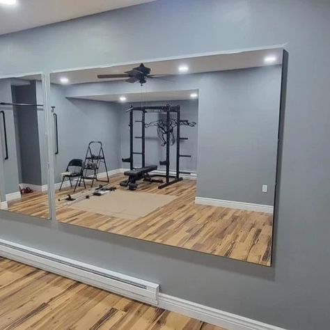 Transform your home gym with the ultimate workout accessory - our wall mounted glassless mirror! Lightweight and shatterproof, this mirror offers crystal-clear reflections for improved form and precision during your workout. Say goodbye to traditional mirrors and hello to a modern, low-maintenance solution. Order yours now and elevate your workout game! Mirror In Garage, Gym Mirrors Wall, Mirror Mounting Ideas, Home Gym Mirror Wall, Diy Gym Mirror Wall, Gym Mirror Ideas, Home Gym Mirrors Diy, Home Gym Mirror Ideas, Mirror Stickers Ideas