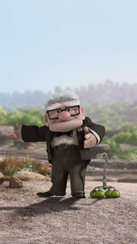 Carl Fredricksen dances very well! Old Man From Up, Russel Up, Carl Y Ellie, Carl Fredricksen, Up 2009, Up Pixar, Film Up, Cartoons Dancing, Up Animation