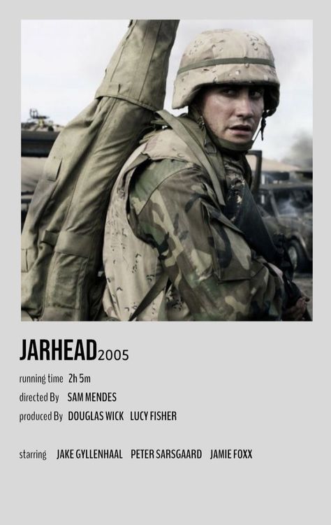 Jake Gyllenhaal, Jarhead Movie Poster, Jake Gyllenhaal Movies, Che Guevara Photos, Film Posters Vintage, Movie Prints, Man Movies, Good Movies To Watch, Movie List