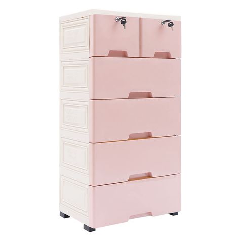 PRICES MAY VARY. 💖【SPACIOUS STORAGE DRAWERS SIZE】:Overall dimension:19.7"W x 13.8"D x 40" H,modern and elegant look,suitable for closets,bedrooms,nurseries,playrooms, entryways and more.As a kids or baby dresser is a good choice. 💖【STURDINESS PLASTIC DRESSERS】:Made of high grade PP plastic, which is a safe material, health and durability,stable while lightweight,waterproof. 💖【6 DRAWERS ORGANIZER STORAGE CABINET PLASTIC】:Features 4 large drawers and top 2 small cabinets locker(with keys),6 dra Plastic Dressers, Drawer Cabinet Bedroom, Aurora Bedroom, Cabinet Plastic, Plastic Dresser, Drawers Organizer, Playing Room, Closets Bedrooms, Baby Drawer