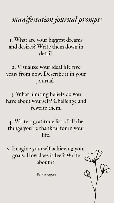 Manifestation journal prompts teacherplanner #plannerminimalista💥 Manifestation Journal Questions, Journal Writing Prompts Manifestation, Journal Idea Prompts, Aesthetic Writing Journal, Journal Prompts Self Improvement, 5 Year Journal Prompts, Manifesting Journal Pages, How To Journal Your Feelings, Journaling Aesthetic Prompts