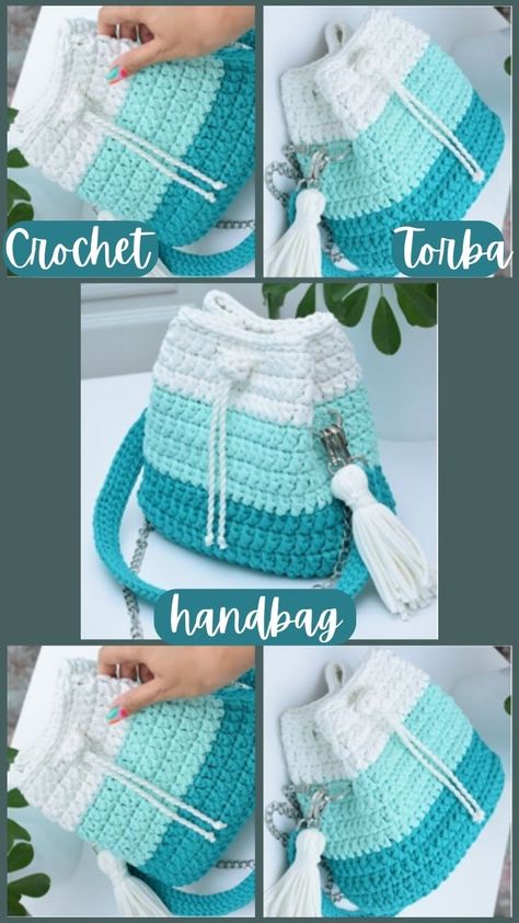 Crochet Torba Handbag Free Pattern - Crocheted World Amigurumi Patterns, Crochet Handbag Patterns, Tote Crochet, Knitting Diy, Crochet Purse Pattern Free, Free Crochet Bag, Cozy Crochet Patterns, Crochet Bag Tutorials, Crochet Backpack