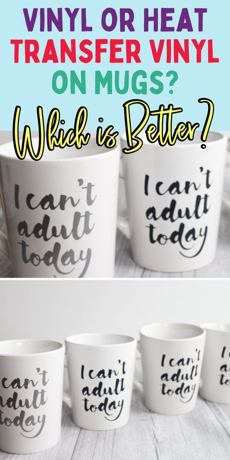 Vinyl On Mugs, Writing On Mugs, Decorating Mugs, Personalize Mugs, Make Your Own Mug, Diy Mug Designs, Vinyl Personalized, Mini Iron, Diy Mugs