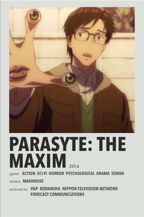 Parasyte The Maxim Poster, Parasyte Anime Poster, Parasyte Posters, Anime Movies Poster, Polaroid Poster Anime, Minimal Anime Posters, Anime Title Poster, Websites To Download Movies, New Animes