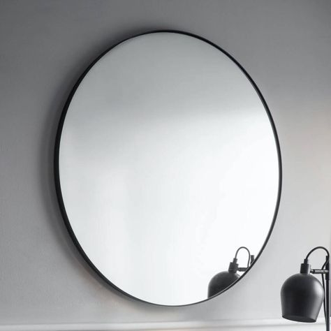 Extra Large Round Mirror, Make A Room Feel Bigger, Extra Large Mirrors, Black Round Mirror, Large Round Mirror, Make A Room, Mirror Crafts, Leaner Mirror, Mirror House