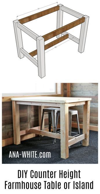 Wood Pallet Furniture, Woodworking Furniture Table, Table For Four, Diy Counter, Farmhouse Style Table, Diy Holz, Wood Plans, Wooden Projects, Woodworking Furniture