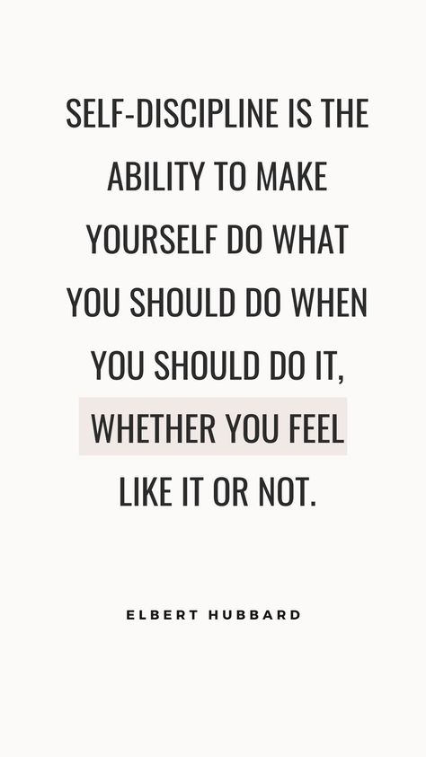 Self-discipline is the ability to make yourself do what you should do when you should do it, whether you feel like it or not." 💪⏰ True strength lies in the unwavering commitment to prioritize actions aligned with your goals, even in the face of discomfort or resistance. Embrace self-discipline as a guiding force, empowering you to overcome obstacles and achieve greatness. #SelfDiscipline #Motivation #Persistence #GoalSetting #PersonalGrowth #Mindset #SuccessMindset #Commitment #Achievement Motivational Quotes About Discipline, Align Your Actions To Your Goals, Motivation For Discipline, How To Discipline Yourself, Self Discipline Aesthetic, Discipline Is Destiny, Self Commitment, Quotes About Determination, Self Discipline Quotes