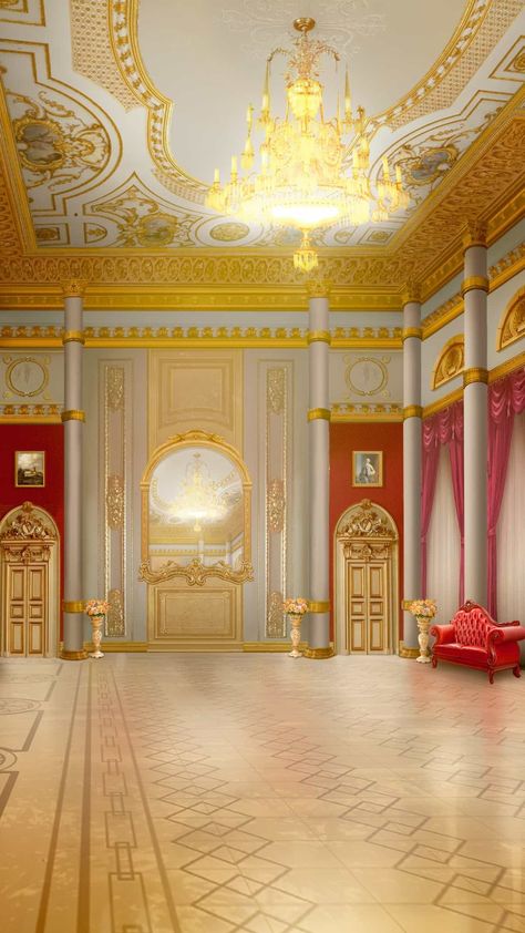 The Royal Heir - Betrothal Ball: Cordonia Style Castle Ballroom, The Royal Romance, Royal Background, Royal Romance, Anime House, Royal Ball, Anime Places, Episode Backgrounds, Wall Balls