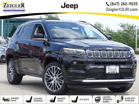 Jeep Compass Limited, Jeep Dodge, Chrysler Jeep, Usb Type A, Chrysler Dodge Jeep, Jeep Compass, Black Wheels, Utility Vehicles, Blind Spot